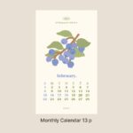 Garden Calendar 2026 Mini Monthly Sheets PAPERIAN