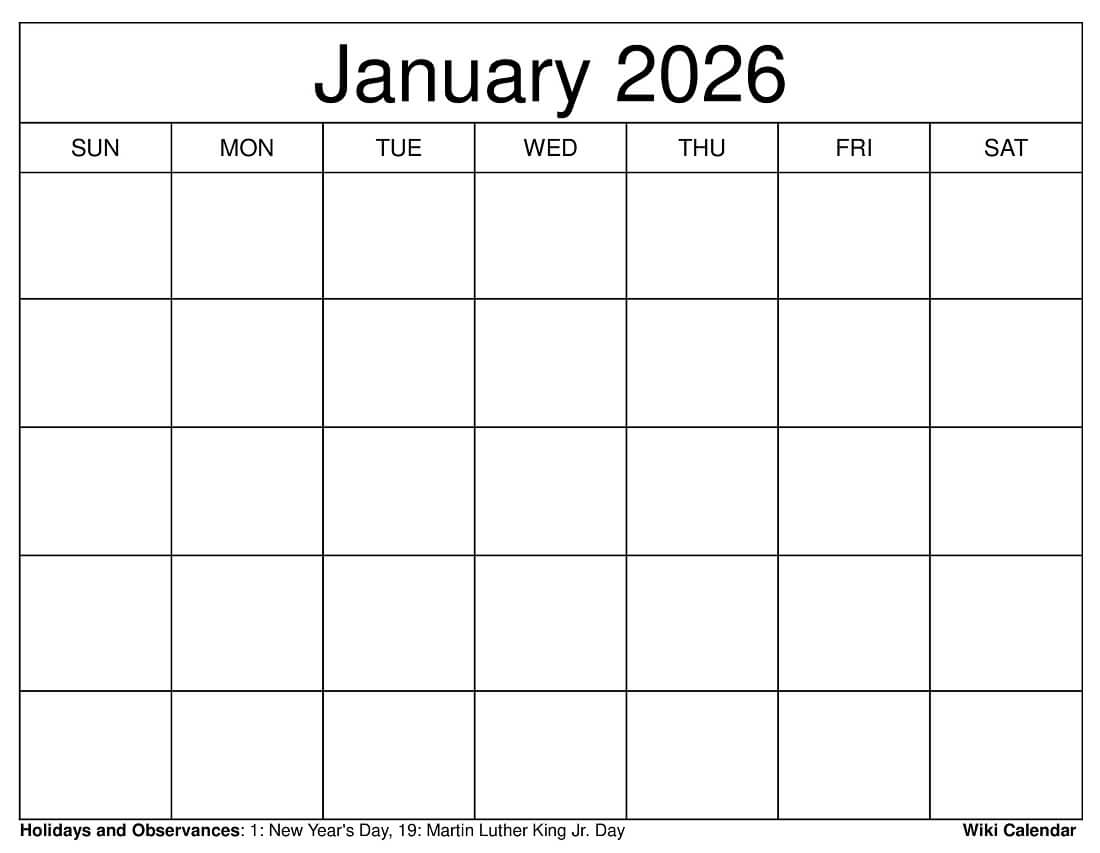January 2026 Calendar Printable Templates More January 2026 Calendar Printable Templates More