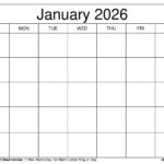 January 2026 Calendar Printable Templates More