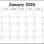 January 2026 Monday Calendar Monday To Sunday