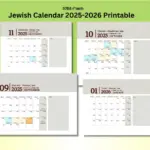 Jewish Calendar 2025 2026 Printable Editable Canva Template Jewish Holidays Parashat Hashavua Minimalist Design PDF A4 Letter Etsy
