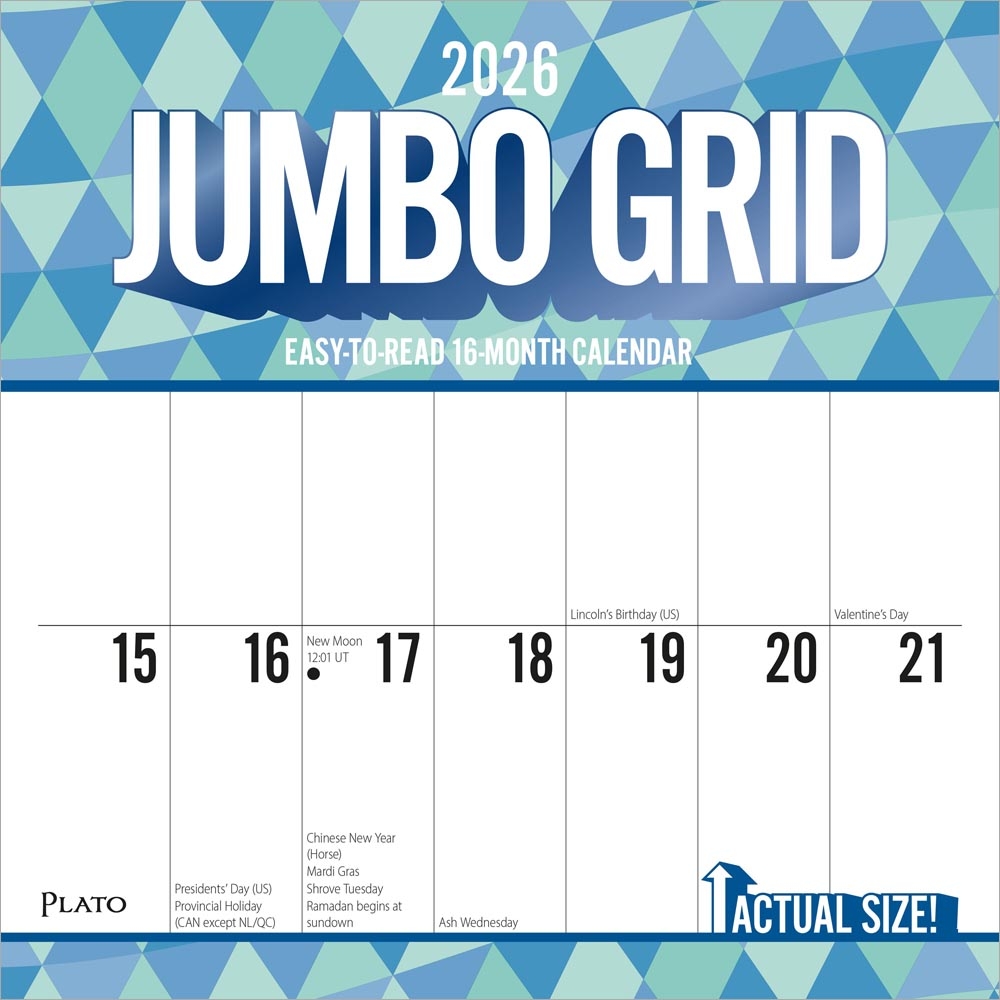 Large Print Wall Calendar 2026