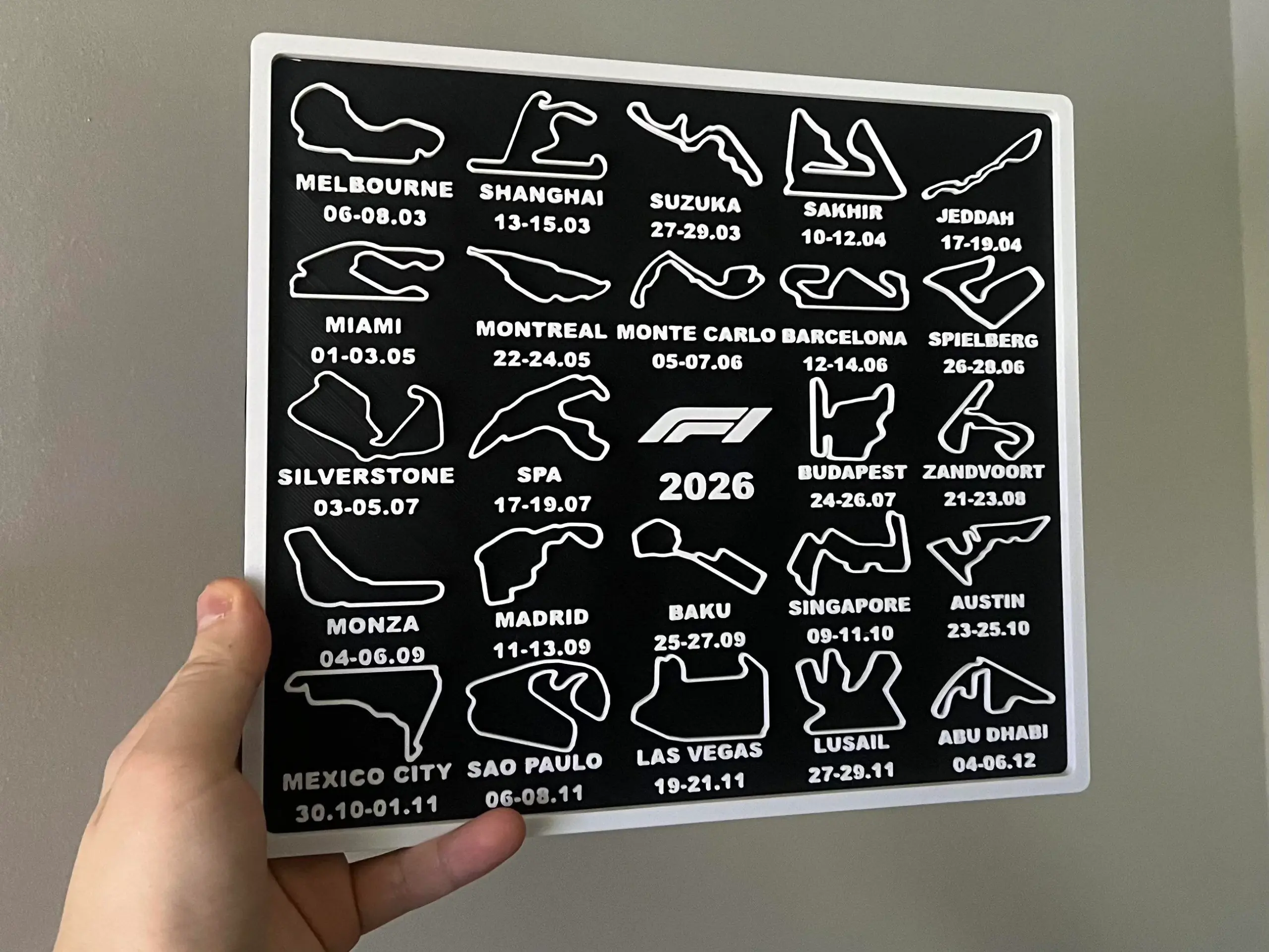 Just Designed A Printable F1 2026 Calendar Optimized For 0 4mm Nozzles And Prints Without A Brim R 3Dprinting