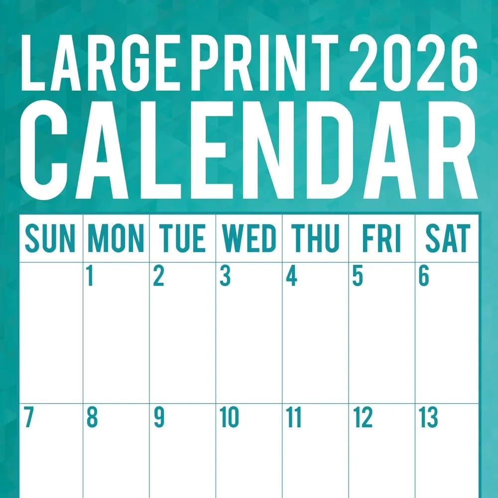 Large Print 2026 Wall Calendar Calendars