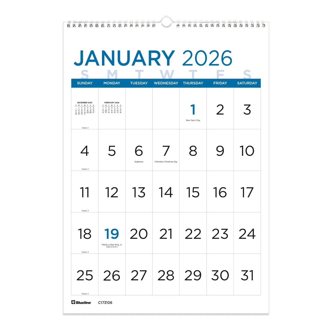 Large Print Wall Calendar 2026 C173106 26 Rediform