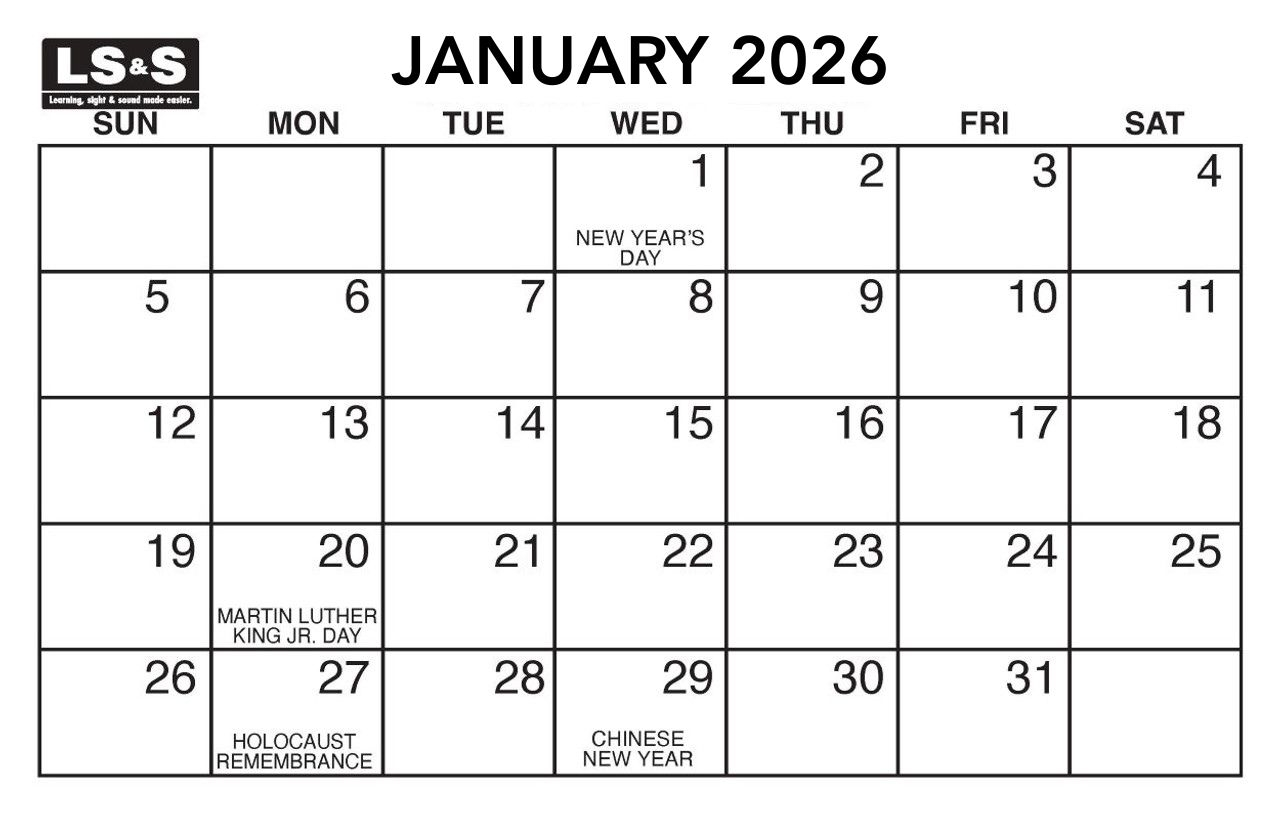 Large Print Wall Calendar The Carroll Center For The Blind
