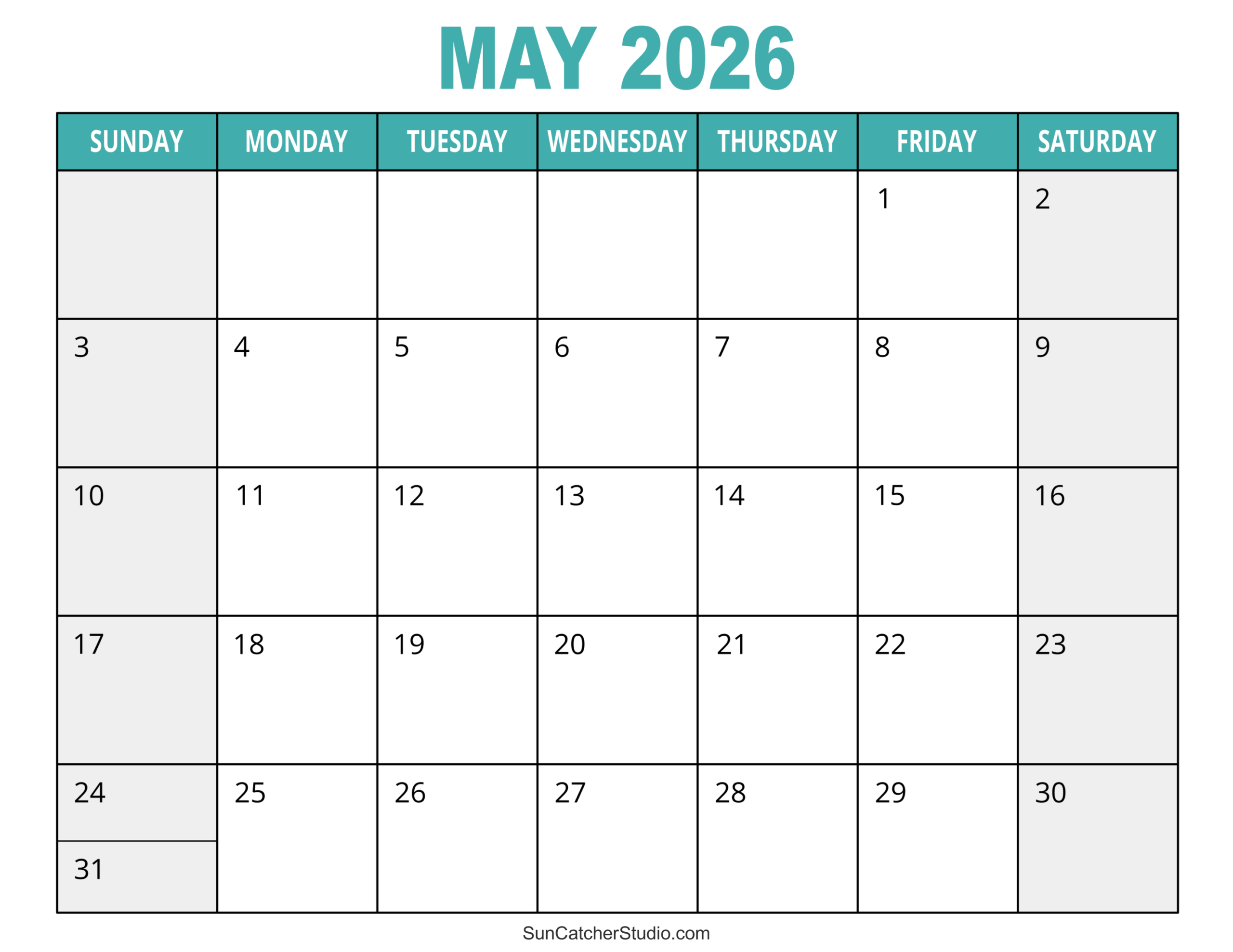 May 2026 Calendar Free Printable Free Printables Lettering SVG Files Tools Apps