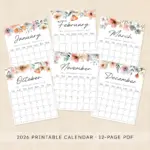 Printable 2026 Calendar Lush Lagoon