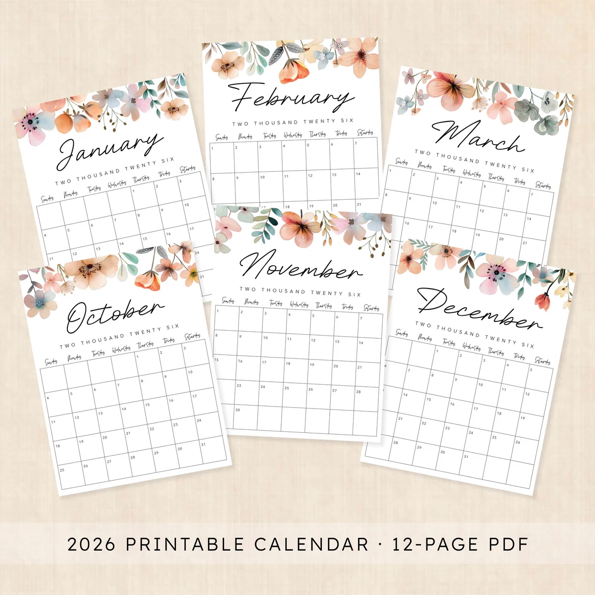 Printable 2026 Calendar Lush Lagoon