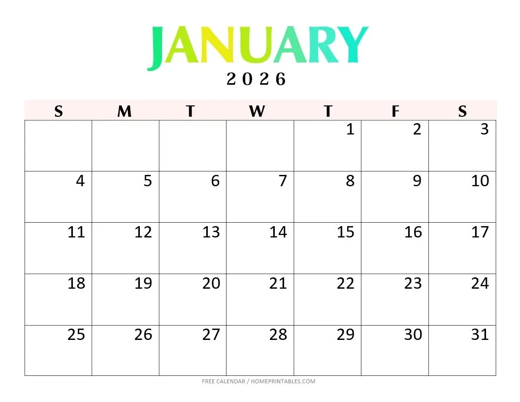 Free Printable 2026 Monthly Calendar With Holidays Free Download Word