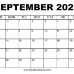 Printable September 2026 Calendar