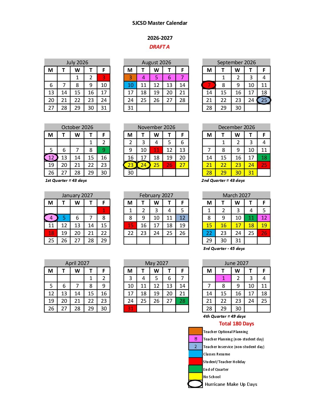 2026 And 2027 School Calendar Printable
