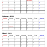 Quarterly Calendars 2026 Free Printable PDF Templates