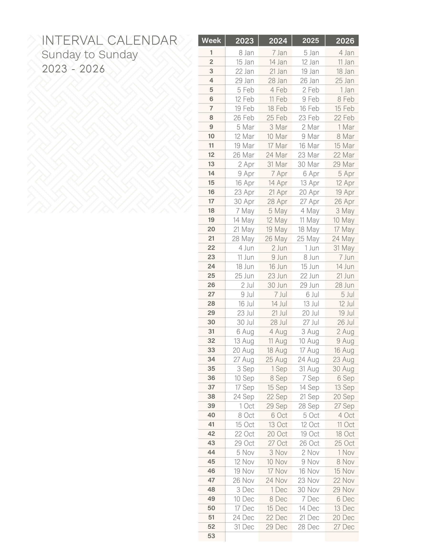 Rci Timeshare Calendar 2025 Printable