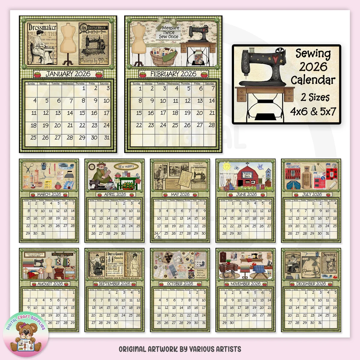 2026 Scouting Themes Calendar Printable