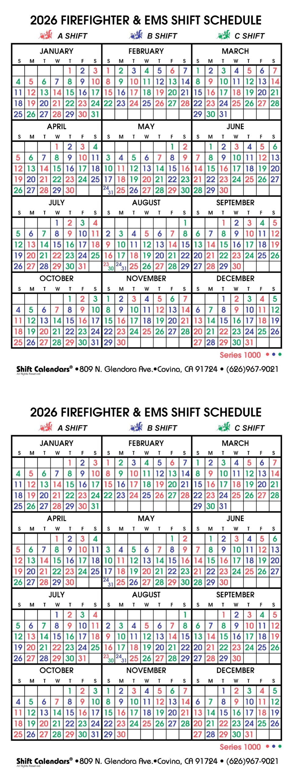 Shift Calendars