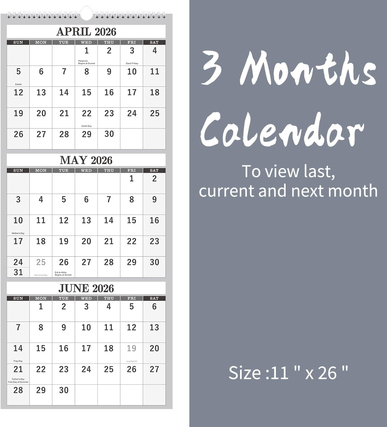 2026 Printable Calendar 3 Months Per Page