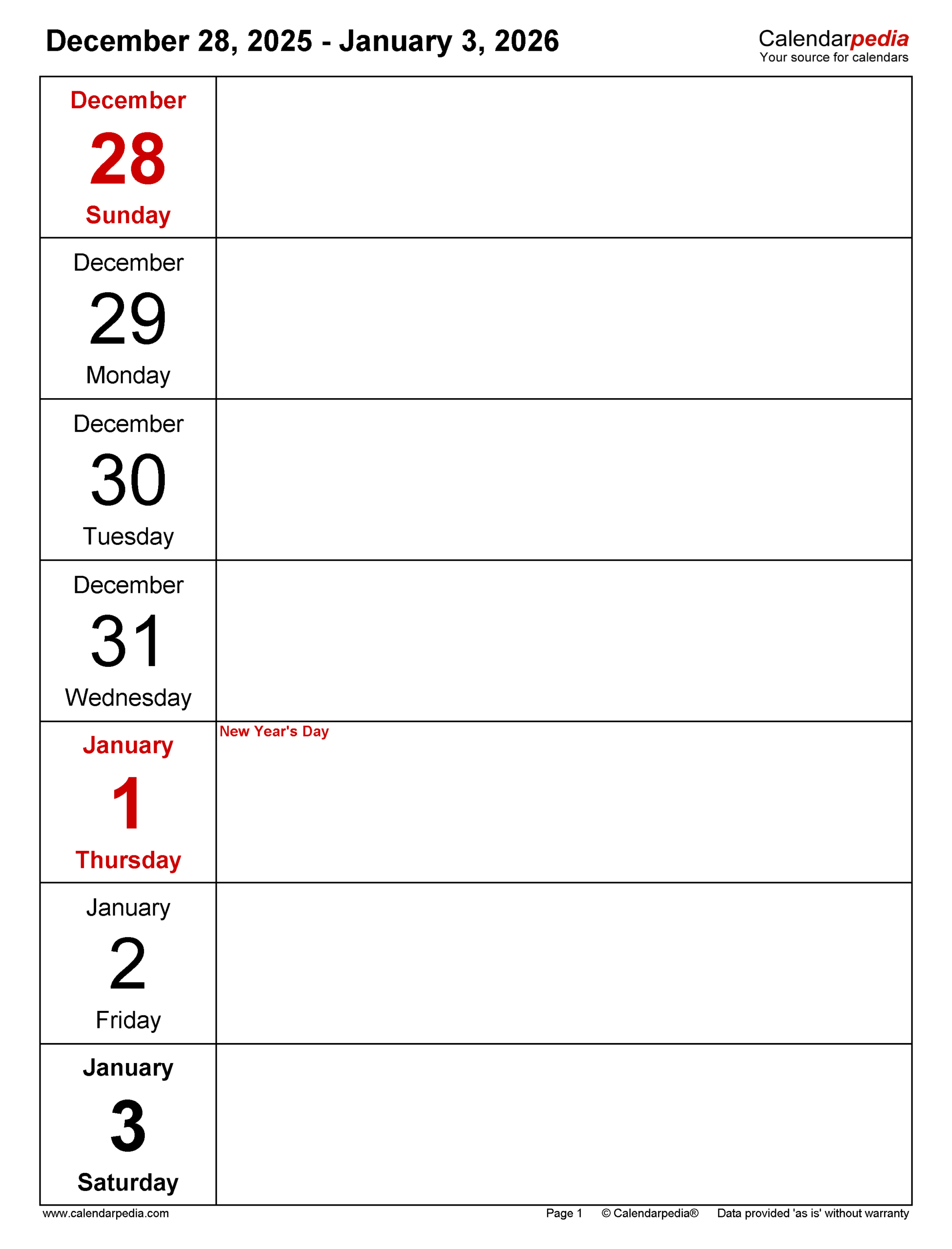 Weekly Calendars 2026 For PDF 12 Free Printable Templates Weekly Calendars 2026 For PDF 12 Free Printable Templates